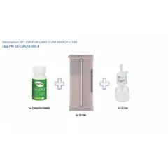 This replacement kit includes a purification cartridge and sanitization components for maintaining water quality in compatible water purification systems. It is used to replace spent cartridges and perform periodic sanitization to ensure system hygiene. Suitable for laboratory and industrial water purification applications.