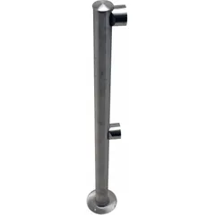 End post for modular rigid barrier systems. Provides a terminal anchor point for barrier runs in crowd control, perimeter security, and traffic management applications. Features a satin finish, 36-inch overall height, and 2-inch bar diameter.