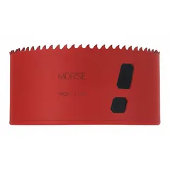 Multi-material-cutting hole saw with 4-3/4 in diameter, 5/6 teeth per inch, and 5/8-18 thread size. Maximum cutting depth of 1-7/8 in. Suitable for cutting wood, metal, plastic, and drywall in maintenance, construction, and fabrication applications.