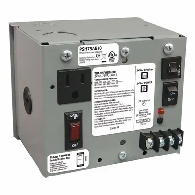 FUNCTIONAL DEVICES INC / RIB Class 2 Power Supply: 75 VA Power Rating, 24V AC - Enclosed & Panel Mounted Class 2 Transformers
