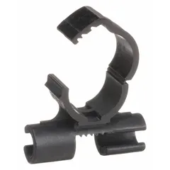 Snap-on hanger for securing 7/8 in copper tube or 1 in outside diameter tubing. Polyamide clamp provides corrosion resistance and electrical insulation. Accommodates 3/8 in threaded rod. Used in plumbing, HVAC, and refrigeration systems for supporting tube runs.