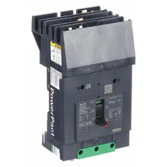 3-pole B-Frame molded case circuit breaker rated 100 A at 525V AC with a maximum AIR rating of 25kA at 277/408V AC. Features fixed instantaneous trip, ABC phase connection, and aluminum mechanical lug terminal connection on the load end. Suitable for industrial electrical distribution systems requiring overload and short-circuit protection.