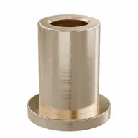 Flanged Sleeve Bearing: Bronze, SAE 841, 6 mm Bore, 10 mm OD, 16 mm Lg, -35°F to 300°F, 10 PK (MPN FFM0610-16B)
