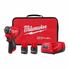This cordless impact wrench features a brushless motor and 12V DC voltage, delivering 200 ft-lb of fastening torque. The 3/8 in drive size suits light to medium-duty fastening and loosening tasks in automotive, construction, and maintenance applications.