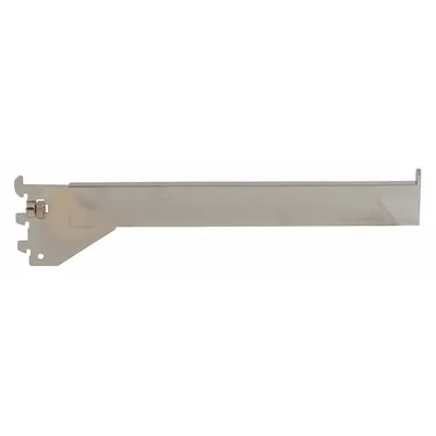 ECONOCO Straight Arm: Single, 1 in Slot Spacing, 1/2 in Slot Lg, 1/4 in x 12 in x 1 in - Face-Out Hangrails for Slotted-Standard Shelving