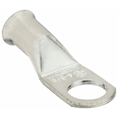 WESTWARD Lug: Crimpable Side Terminal, Crimp/Solder, Copper/Tin, 4 ga, 3/8 in Stud Size - Crimpable Side Terminal Lugs