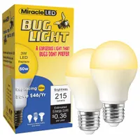 MIRACLE LED Compact LED Bulb: Medium Screw (E26), LED, (A) Classic, A15, 3 W Watt, 2000K, Frosted (MPN 602177)