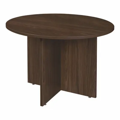 REGENCY Conference Table: Round, Laminate/Melamine, Neo Walnut, 29 in Overall Ht - Round Conference Tables