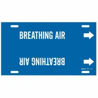 Pipe Marker: Breathing Air, Blue, White, Fits 8 to 9 7/8 in Pipe O.D., 1 Pipe Markers, With Arrows (MPN 4302-G)