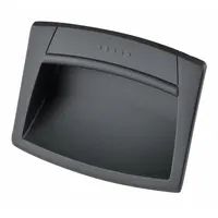 ELESA Recessed Pull Handle: Snap-In, Plastic, Black, Tray, 4.7 in Overall Lg, Rectangular (MPN EPR.120-PF-C1)