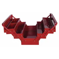 WESTWARD Tool Box: 17 in W 8 in D 8 1/4 in H, Steel, Red, Padlock, 1 Compartments