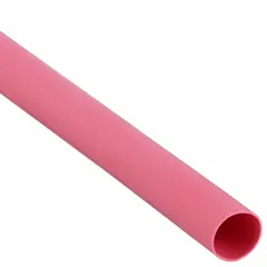 Standard polyolefin heat shrink tubing for insulating and protecting electrical wires and connections. Shrinks to 0.06 in inner diameter when heated, forming a tight seal against moisture and abrasion. Each piece is 4 ft long, supplied in a bulk pack of 250. Color: Red.