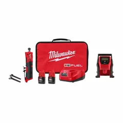 This Milwaukee M12™ combo kit includes a die grinder and an inflator, both powered by a shared 12V battery system. The die grinder is suited for cutting, grinding, and surface preparation tasks, while the inflator handles tires, sports equipment, and inflatables. Battery included for immediate use.