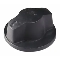 Replacement knob for thermostats used in HVACR equipment. Enables manual temperature adjustment in heating, ventilation, air conditioning, and refrigeration systems. Suitable for maintenance and restoration of thermostat controls.