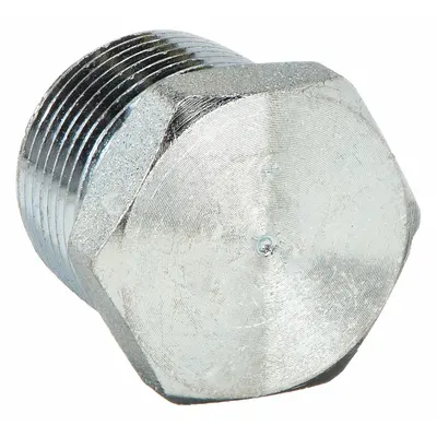 OEM Extreme-Pressure Zinc-Galvanized Steel Pipe Plug, Class 3000, 2 in NPT Threaded - Extreme-Pressure Zinc-Galvanized Steel Pipe Fittings