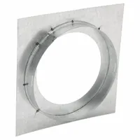 Firestop Support Plate: 6 in Duct, 26 ga Base Thick, Steel, 1 3/8 in Base Ht, 10 1/2 in Base Wd (MPN 6FSP)