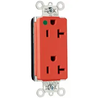 PASS & SEYMOUR Receptacle: Hospital Grade, Decorator Duplex, 5-20R, Red, 125V AC, 20 A (MPN PT26362HGRED)