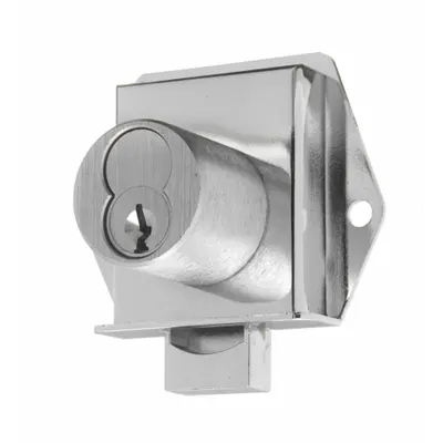 DELTA LOCK Deadbolt Lock: Inverted, Rectangular, 2 5/32 in Body Ht, 2 1/2 in Body Wd - Deadbolt Cabinet & Drawer Locks with Interchangeable Cores