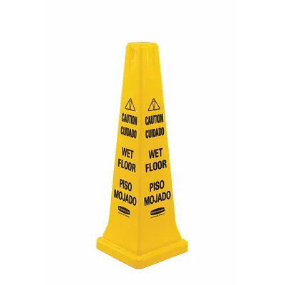 RUBBERMAID COMMERCIAL PRODUCTS Caution/Cuidado: Wet Floor Safety Cone Sign - Caution/Cuidado: Wet Floor Safety Cone Signs
