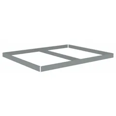 This single straight open deck shelf kit is designed for boltless shelving systems. It includes four beams and features a gray steel frame with a zinc-plated finish. Suitable for warehouse and industrial storage applications requiring a 2000 lb load capacity.