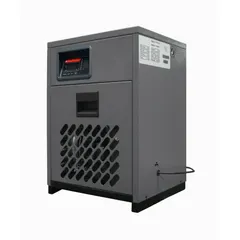 This cycling refrigerated compressed air dryer removes moisture from compressed air systems to protect downstream equipment. Rated at 125 cfm with a 38°F dew point, it operates on 115V AC and features 1 1/2 in NPT connections. Suitable for industrial applications such as pneumatic controls and general manufacturing.