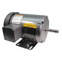 Totally enclosed fan cooled (TEFC) motor with rigid base mounting. Rated 1/3 hp, 1800 RPM at 60 Hz, 230/460V AC, 1.6/0.8 A full load current. Suitable for continuous-duty applications such as pumps, fans, conveyors, and compressors in industrial environments.