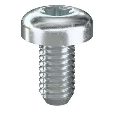 TAMPER-PRUF SCREW Machine Screw: #10-32 Thread Size, 3/8 in Lg, Steel, Zinc-Plated, Pan, Torx/Star - Pan Head Machine Screws