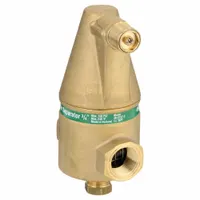 Air Separator: Brass Body, For Water/Glycol, 3/4 in Female NPT, Vertical, 150 psi Max., 240°F Max. (MPN 49-075T-2)