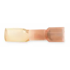 Female quick disconnect socket with full-coverage nylon insulation and heat shrink, rated for 1000 V maximum. Designed for secure, removable wire terminations in electrical panels, appliances, and wiring systems requiring insulated connections.