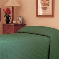 MARTEX Bedspread: Twin Fits Mattress Size, 110 in Overall Lg, 81 in Overall Wd, Forest Green, Solid (MPN Mainspread)