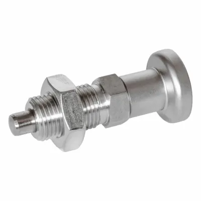 JW WINCO Indexing Plunger: Nonlocking, 316 SS, M10x1 Thread - Nonlocking Pull-Knob Indexing Plungers with Jam Nut