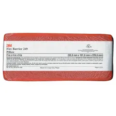 This firestop pillow is used to seal openings in fire-rated walls and floors, preventing the spread of flames and smoke. It is commonly applied in cable trays, conduit penetrations, and other through-penetrations in commercial and industrial buildings. The pillow measures 9 inches long by 4 inches wide, has a 3-hour fire rating, and is red in color.