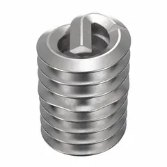 Screw-locking tangless helical insert for repairing or reinforcing threads in metal substrates. #6-32 coarse thread, right-hand, made from 18-8 stainless steel with dry film lubricant finish. Tensile strength 200,000 to 250,000 psi. Requires #6-32 STI tap. Pack of 100.