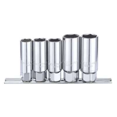 WESTWARD Spark Plug Socket Set: 3/8 in Drive Size, 5 Pieces, (5) 6-Point - SAE & Metric Spark Plug Socket Sets