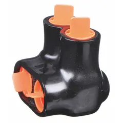 This BLACKBURN multitap connector features a single-sided entry design for splicing and tapping multiple conductors in dry-location electrical installations. The aluminum body accommodates wire sizes from 14 AWG to 2/0 AWG. Suitable for use in junction boxes and panelboards.