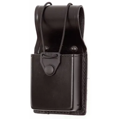 GOULD & GOODRICH, INC. Radio Pouch: Black, Leather, Basket Weave, 35 1/2 in x 2 3/4 in - Duty Equipment Pouches