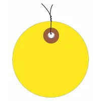 Circle Tag: 4 3/4 in Tag Ht, 2 3/8 in Tag Wd, Yellow, Vinyl, Pre-Wired Tag, 100 PK (MPN G26073W)