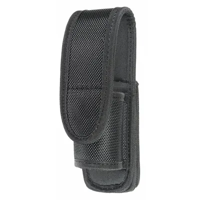 HEROS PRIDE Flashlight Pouch: Black, Nylon, Ballistic, 6 1/4 in x 2 in - Duty Equipment Pouches