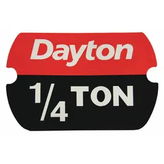This warning label is a replacement safety label for hoists. It displays operational warnings and safety instructions for operators and maintenance personnel. Used in industrial lifting applications to communicate hazards.