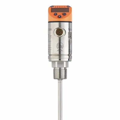 IFM Temperature Transmitter: 1/2 in NPT, -50°C to 150°C, 83.4 mm Probe, Pt 1000 RTD - Industrial Temperature Transmitters with Display & IO-Link
