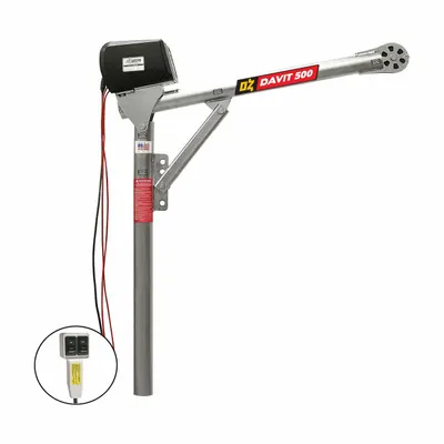 OZ LIFTING PRODUCTS Davit Crane: Steel, Electric, 500 lb Max. Load Capacity - Steel Davit Cranes