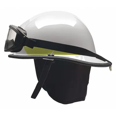 BULLARD Fire Helmet: White, Polyetherimide, Modern Rear Brim