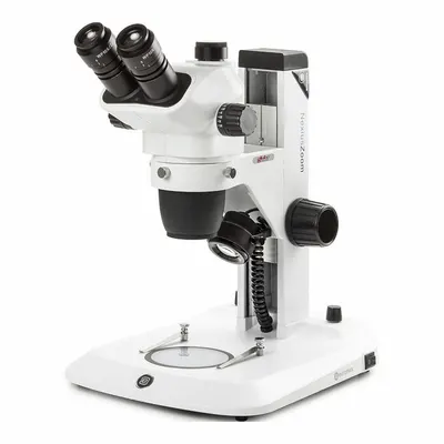 GLOBE SCIENTIFIC Microscope: Stereo, Binocular, 6.5X to 55X, 35.4 mm Optical Field of View - Stereo Microscopes