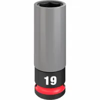 MILWAUKEE Lug Nut Wheel Socket: 1/2 in Drive Size, Metric, 19 mm Socket Size, 6-Point, Deep, Socket (MPN 49-66-7804)