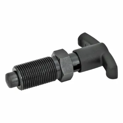 JW WINCO Indexing Plungers with T-Handle: Locking, Steel Body & Plunger - Locking T-Handle Indexing Plungers