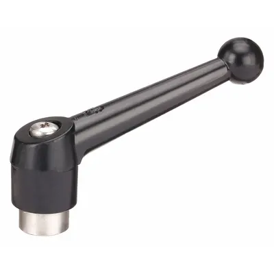 KIPP Adjustable Handle: Zinc w/ SS Thread, 5/16"-18 - Ball-Style Adjustable Handles with Threaded Stud