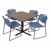 CAIN Cafe/Breakroom Table: Laminate, Oak, 29 in Overall Ht - Max, 48 in Overall Wd, 48 in Overall Dp (MPN TB4848NO44BE)