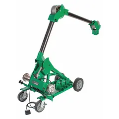 This cable puller operates on 115V AC and provides a maximum continuous pulling force of 6,500 lbf at a speed of 16 fpm. It is used for pulling electrical cables through conduit or trays in industrial, commercial, and utility installations.