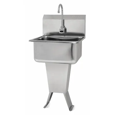 SANI-LAV Hands-Free Sink: 41 1/2 in Overall Ht, 19 in Bowl Lg, 10 in Bowl Dp, 2 gpm Flow Rate - One-Station Freestanding Hand Sinks with Faucets