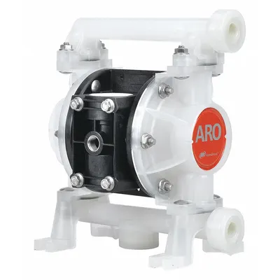 ARO Double Diaphragm Pump: Polypropylene Body, 3/8 in, NPT Connection, 10.6 gpm - Polypropylene Housing AODD Pumps